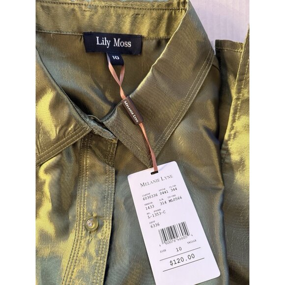 Lily Moss Melanie Lyn Blouse Sz10 Green NWT - Picture 5 of 10